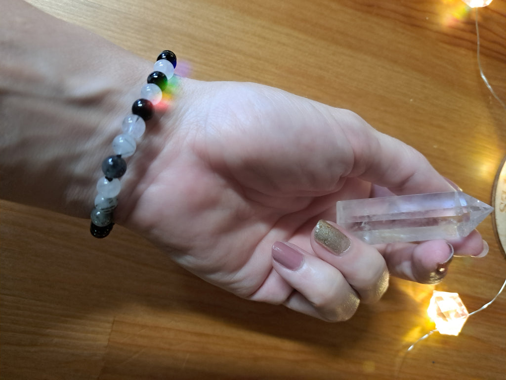 Smoky Quartz and Tourmaline Bracelet